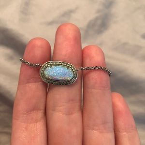 KENDRA SCOTT Blue Drusy with Silver Outline